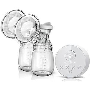Nieuwe elektrische borstkolf opgeladen door USB Mute Protable Dual Borstvoeding Melkpomp Baby Borstvoeding Melk Extractor GEEN BPA (Kleur: Bilateral-SET1)