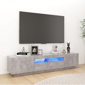 AUUIJKJF Entertainment Centra & TV Stands TV-meubel met LED verlichting Beton Grijs 180x35x40 cm Meubels