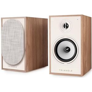 TRIANGLE - BOREA BR03 Connect Active Speakers - Bluetooth Boekenplank Luidsprekers met 2x 60W Versterker - HD Audio - PHONO Ingangen/Arc & USB TV Platenspeler - 206 x 360 x 314 mm - Licht Eiken (Paar)