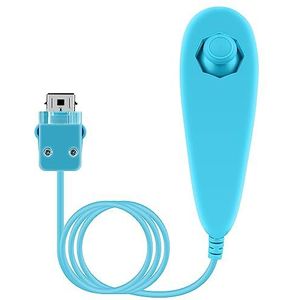 OSTENT Nunchuck Controller met bewegingsgebaseerde kabel voor Nintendo Wii videogameconsole, blauw
