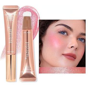 INTEROOKIE Vloeibare Blush Stick, Hoogglans Flash Matte Finish, Parelmoerglans (04#*10ML)
