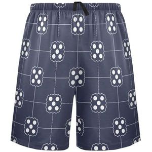 LI ZHI XIN Herenpyjamabroek, korte pyjamabroek, zomer casual shorts, elastische tailleband met trekkoord, rechte losse pasvorm met 2 zakken, S-XXL schaakbordpatroon, Meerkleurig, S
