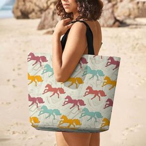 Running Horse Shopping Bag Herbruikbare Tote Bag Schoudertas Reizen Handtas voor Vrouwen Mannen Gift