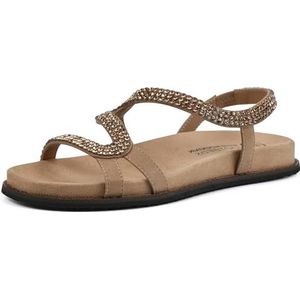WHITE MOUNTAIN Majorette platte sandaal voor dames, Gouden Stof, 38 EU