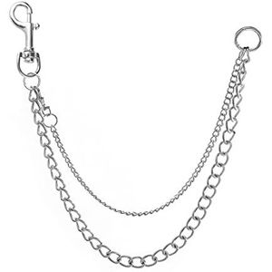 JKJF Punk Jeans Chains Hip Hop Pants Chains Belt Chains Wallet Chain Purse Chains Pocket Chains Key Chains voor Vrouwen Mannen Meisjes Jongens - Zilver