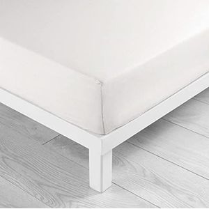 douceur d'intérieur, Hoeslaken (180 x 200 cm) Lina wit, 100% katoen