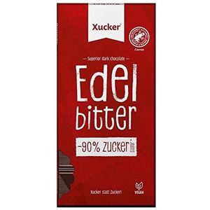 Xucker | 10 borden edele bitter chocolade | xylit - xylitol | zonder toegevoegde suiker | voordeelverpakking 10x 80g