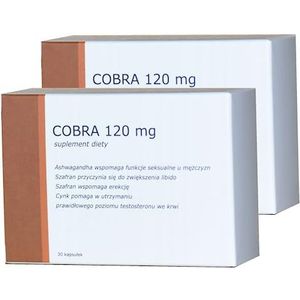 Cobra 120 mg (2 x 30 capsules) voor meer potentie, sterke erectiecapsules, sterke potentiepillen, het effect houdt tot 24 uur aan!