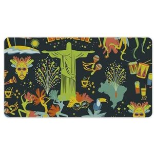 Braziliaanse Carnaval Mode Bureau Muismat Antislip Gaming Muismat Accessoires Decor 40X75cm