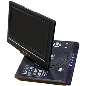 DVD-speler 9,8 Inch Draagbare Thuisauto VCD CD-game-tv-speler USB 270° Draaibaar Scherm Afstandsbediening Mediaspeler FM-functie Heldere Beeldkwaliteit Stabiele Audio