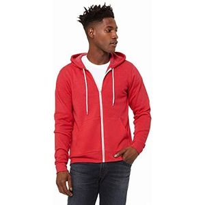 Bella Canvas Mens Poly-Cotton Fleece Full-Zip Hoodie (3739) -Heather RE -2XL