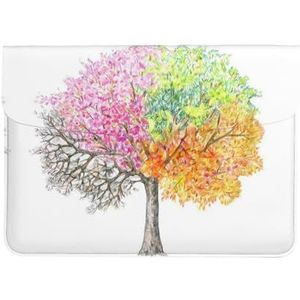 ALLiYa Four Seasons Lente Boom Lederen Notebook Binnentas (Horizontaal) Notebook Beschermhoes Voor Kantoor En Outdoor Gebruik