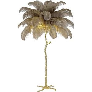 Veren vloerlamp 1.6m Natuurlijke Struisvogelveren Witte Staande Lamp Moderne Veer Vloerlamp Voetschakelaar Dimbaar Romantisch Meisje Slaapkamer Decoratieve Staande Licht Slaapkamer/Eetkamer/Woonkamer(