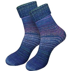 dunaro 2 paar gebreide Noorse sokken wollen sokken wintersokken behaaglijk warm dames heren, 2 paar | Blauw, 43-46 EU