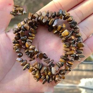 Natuurlijke koraal Amethist Granaat Steen Kralen Chip Gratis Vorm voor Sieraden DIY Ketting Armband Sieraden Maken-Geel Tijgeroog-15 inch