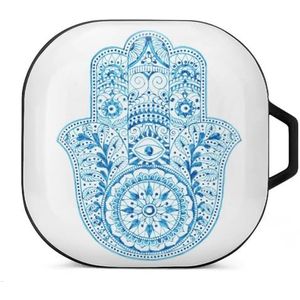 Hamsa Hand Oordopjes Hoesje Compatibel met Samsung Hard Shell Beschermhoes Zwart-Stijl