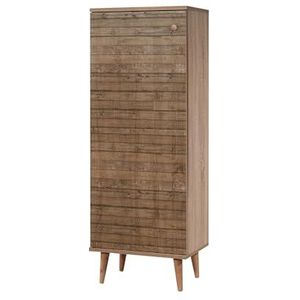 Homtex Moderne schoenenkast met houten poten van beukenhout, 50 x 135 x 38 cm, 100% melamine gecoate spaanplaat, uv-coating, grote opbergruimte