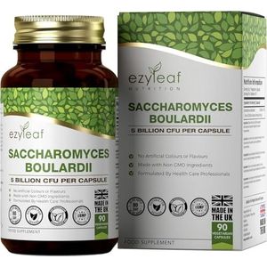 EZ Saccharomyces Boulardii 5 miljard CFU | 90 veganistische capsules | Probiotisch supplement | S Boulardii Probioticum met schone vulstoffen | ISO-gecertificeerd, non-GMO, glutenvrij en allergeenvrij