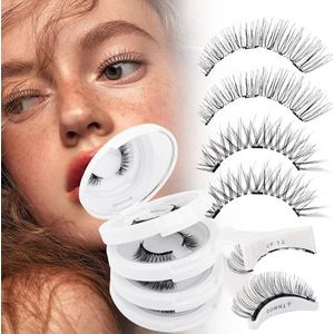 4 paar magnetische wimpers met applicator, magnetische wimpers herbruikbare magnetische natuurlijke look, magnetisch geen lijm nodig (M9+M1-4P) [magnetische wimpers M8+M4-4P]