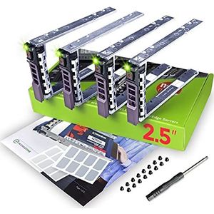 WORKDONE 4-Pack – 2,5"" Harde Schijf Caddy - Compatibel met Dell PowerEdge Server - T440 T640 R330 R430 T430 R630 T630 R730 R830 R930 R320 R420 en meer - Hot-Swap Tray – Installatie met handleiding