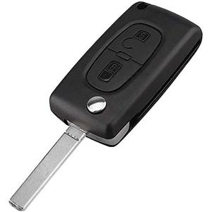 OcioDual Plip CE0536 sleutelhoes met 2 knoppen en VA2-blad, afstandsbediening compatibel met Peugeot 206 207 306 307 308 407 607 806, Citroen C2 C3 C4 C5 C6, Key Case