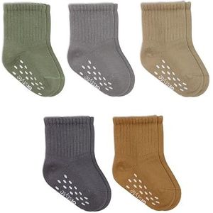 bistyle Biologisch katoenen antislipsokken voor kleine kinderen, baby, ABS-antislipsokken, antislipsokken voor pasgeborenen, jongens, meisjes, tennissokken, sportsokken voor kinderen, groen, 2-3 jaar