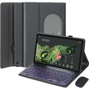 EHLCYS Keyboard Case for Google Pixel 11-Inch Tablet 2023, Afneembaar Draadloos Toetsenbord Met 7 Kleuren Achtergrondverlichting, Ultradunne Pu-Leren Hoes for Google Pixel 11-Inch Tablet 2023