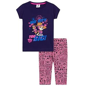 Paw Patrol Sportpak voor meisjes, met leggings en T-shirt met korte mouwen, Blauw/Roze, 3-4 Jaar