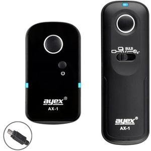 ayex Draadloze afstandsbediening AX-1 Compatibel met Nikon DC2 ZB Z9 Z7 Z6 D7500 D7100 D750 D610 D90 D5600 D3300 Met vele functies zoals serieactiveringslamp