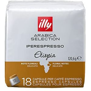 illy Koffie, Luxe Arabica Koffie Selectie, iperEspresso Capsules, Ethiopië, 1 Pak van 18 Capsules