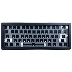 QPSJXN Gmk61 Hot-swappable Mechanisch Toetsenbord 3- Bluetooth 2.4G Draadloze RGB Backlit Pakking Ontwerp Verschillende Apparaten (Zwart)