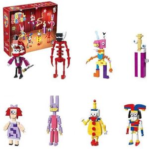 Uddiee Digitale Circus Bouwstenen The Amazing Digital Circus Game Toy Figuur Anime Bouwstenen Mini Actie Figuur Sets voor Decoratie, Geschenken voor Kinderen en Volwassenen, 8 stuks