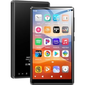 SWOFY MP3-speler met 96 GB 5 inch touchscreen, Bluetooth 5.0, 2500 mAh, dual-band wifi, Android 13.0, HI-FI-geluid, vooraf geïnstalleerd, Spotify & Amazon Music e-bookreader (zwart)