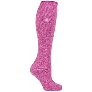 HEAT HOLDERS Dames merinowol sokken lang warm Thermo wollen sokken kniekousen Merino voor de winter, roze, 37-42 EU