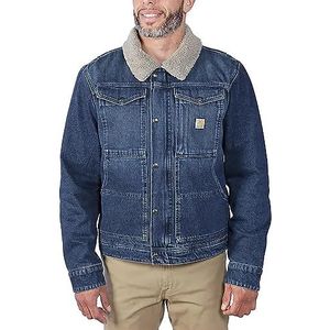 Carhartt - Relaxed Fit Denim Jacket - Blauw - 100% Katoen - Sherpa Voering