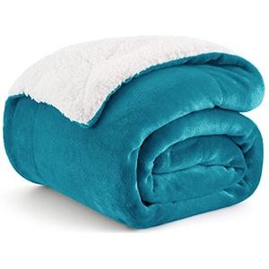 BEDSURE sherpa deken fleece microvezel voor bed en bank grijs 150x200cm, super zachte donzige deken voor woonkamer en slaapkamer