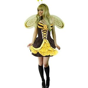 Yummy Bee - Bumble Bee Fancy Dress Kostuum - Bee Kostuum Volwassen Vrouwen - Queen Bee Kostuum - Plus Size Fancy Dress Kostuum (Dames: 16 - 18)