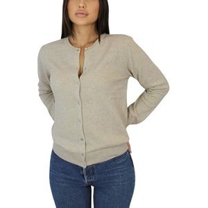 Win's Kasjmier vest voor dames, gemaakt in Italië, Beige, S