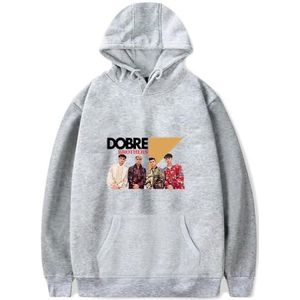 IZGVLELIHN Dobre Brothers Hoodies Mannen Vrouwen Mode Hooded Trainingspak Jongens Meisjes Trend Hip Hop Trui Casual Streetwear, Grijs, XXL