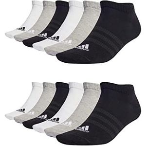 Adidas Sportwear Low Cut Sneakersokken, uniseks, korte sokken, 12 paar, wit/grijs gemêleerd/zwart, 46/48 EU