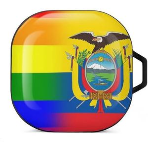 LGBT Pride Ecuador vlag oordopjes hoesje compatibel met Samsung hard shell beschermhoes zwart stijl