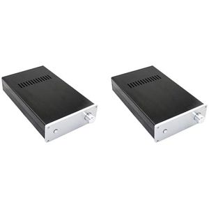 Goufride 2X Versterker Behuizing, LM3886 Alle Aluminium Versterker Chassis DIY Audio Versterker Behuizing Met Stopcontact