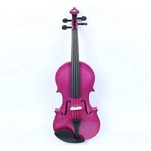 Vioolset, vioolstarterset, vioolgeschenken Kleur multiplex Kinderhandgemaakte basswood viool, beginner-mahonie gebeitst zwarte toets viool (kleur: A_3/4)