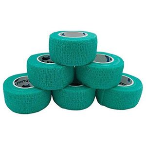 PintoMed - 6 x Groen - Samenhangend Verband - Cohesive Bandage - 6 rollen x 2,5 cm x 4,5 m Zelfklevende Flexibele Verbanden, EHBO, Sportverbandverbanden - Pak van 6