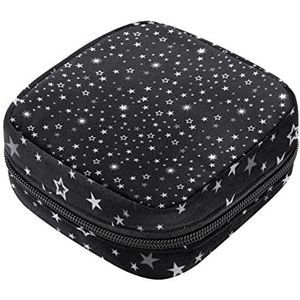 Shine Stars Patroon Maandverband Opbergtas Menstruatie Pad Tas Draagbare Menstruatie Cup Pouch met Rits voor Tiener Meisjes Vrouwen Dames