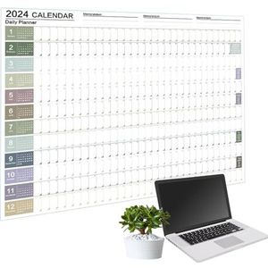 Jaarlijkse wandplanner 2024-2024 wandkalender 12 maanden | wandkalender 2024 wandplanner | 12 maandelijkse kalenders poster kalenders | Jaarlijkse jaarplanner dik papier | Home Schooling Planner