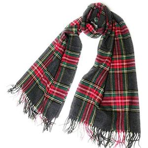 KGM accessories Super zachte Schotse Tartan kasjmier geruite sjaal - Tartan sjaals voor mannen vrouwen (grijs tartan), Grijze Tartan, M