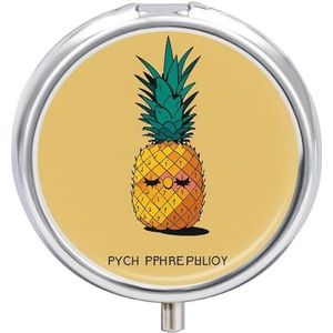 Psych Ananas Quotes Pillendoosje Pil Case Pil Organizer Geneeskunde Pil Organizer Wekelijkse Pil Organizer Pil Houder Kleine Pil Case Pil Containers Pil Houder voor Portemonnee