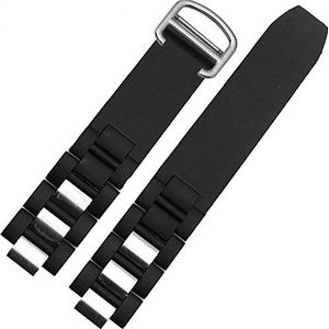 Richie strap ] 20 mm rubberen horlogeband gesp geschikt voor Cartier 21 Chronoscaph & Autoscaph, Zilveren gesp, riem