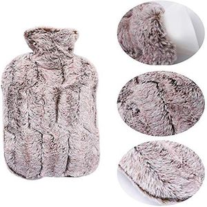 DieffematicRSD Warmwaterkruik 1500ml wasbare warmtetherapie dikke zachte pluche veilige winter duurzame warmwaterfles verwijderbaar lekvrij met dekking warm draagbaar (Color : 1)